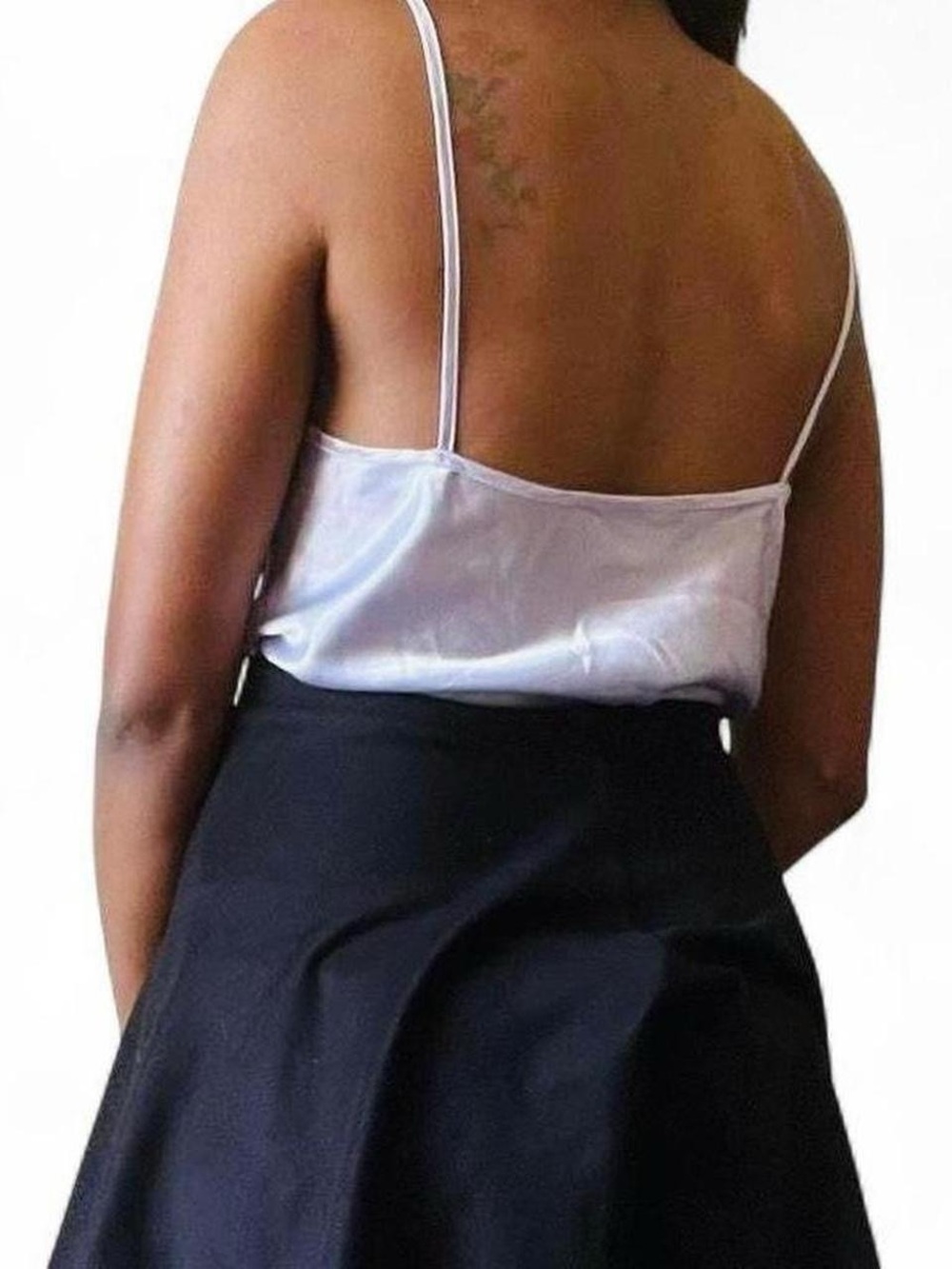 Vintage Light Lavender Purple Rosette Satin Camisole Top - Picture 7 of 8